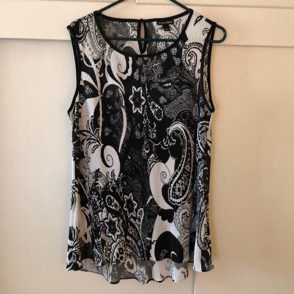 Pleated high-lo sleeveless top
